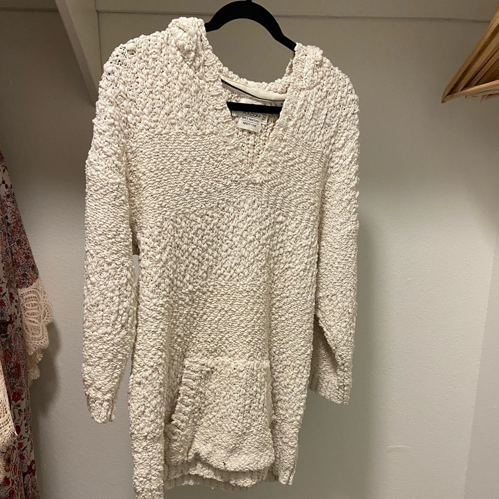 Volcom Sweater Hoodie Cream NWOT